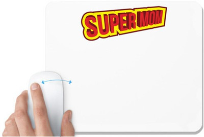 UDNAG White Mousepad 'Mom,Red yellow | Super Mom' for Computer / PC / Laptop [230 x 200 x 5mm] Non Slip Base Mousepad(White)
