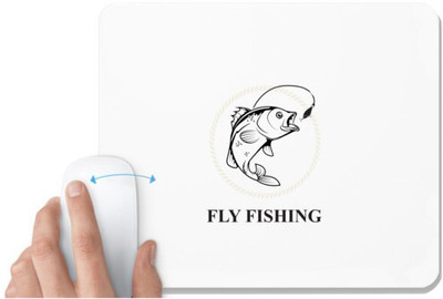 UDNAG White Mousepad 'Fishing | I DON’T GO' for Computer / PC / Laptop [230 x 200 x 5mm] Non Slip Base Mousepad(White)