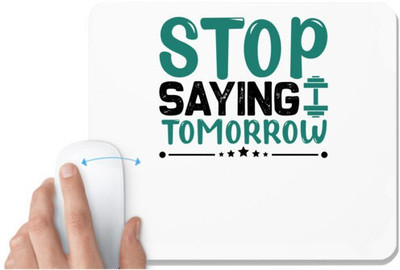 UDNAG White Mousepad 'Stop' for Computer / PC / Laptop [230 x 200 x 5mm] Non Slip Base Mousepad(White)
