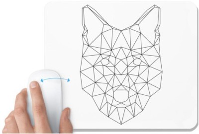 UDNAG White Mousepad 'Geometry | Wolf head' for Computer / PC / Laptop [230 x 200 x 5mm] Mousepad(White)