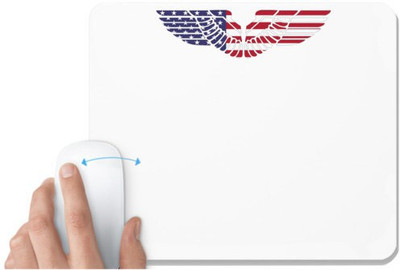 UDNAG White Mousepad 'Flag | American Flag' for Computer / PC / Laptop [230 x 200 x 5mm] Non Slip Base Mousepad(White)
