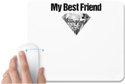 UDNAG White Mousepad 'Diamond | My best friend' for Computer / PC / Laptop [230 x 200 x 5mm] Mousepad(White)