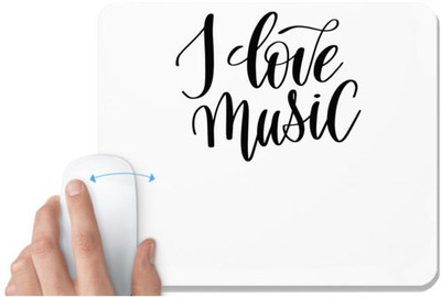 UDNAG White Mousepad 'Music Lover | I love Music' for Computer / PC / Laptop [230 x 200 x 5mm] Non Slip Base Mousepad(White)