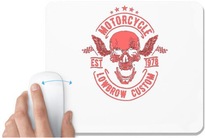 UDNAG White Mousepad 'Motorcycle | Motorcycle Lowbrow Custom' for Computer / PC / Laptop [230 x 200 x 5mm] Mousepad(White)