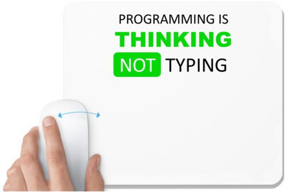 UDNAG White Mousepad 'Coder | Programming thinking not typing' for Computer / PC / Laptop [230 x 200 x 5mm] Mousepad(White)
