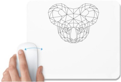 UDNAG White Mousepad 'Geometry | Koala Head geometry' for Computer / PC / Laptop [230 x 200 x 5mm] Mousepad(White)