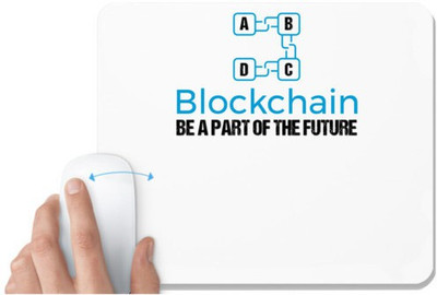 UDNAG White Mousepad 'Blockchain | ABCD Be a part of Future' for Computer / PC / Laptop [230 x 200 x 5mm] Mousepad(White)