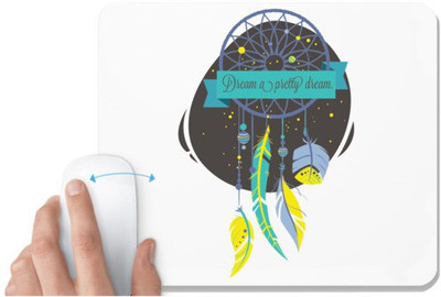 UDNAG White Mousepad 'Dream Catcher | Dream a pretty dream' for Computer / PC / Laptop [230 x 200 x 5mm] Non Slip Base Mousepad(White)
