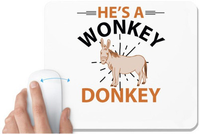 UDNAG White Mousepad 'Donkey | he's a wonky donkey' for Computer / PC / Laptop [230 x 200 x 5mm] Non Slip Base Mousepad(White)