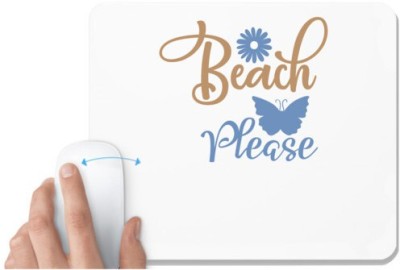 UDNAG White Mousepad 'Summer | Beach please 2' for Computer / PC / Laptop [230 x 200 x 5mm] Mousepad(White)