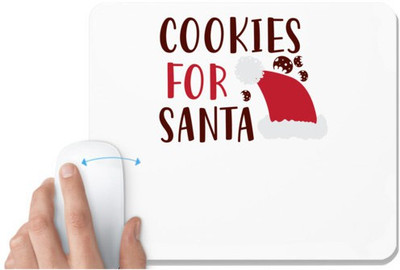 UDNAG White Mousepad 'Christmas Santa | cookies for santa' for Computer / PC / Laptop [230 x 200 x 5mm] Mousepad(White)