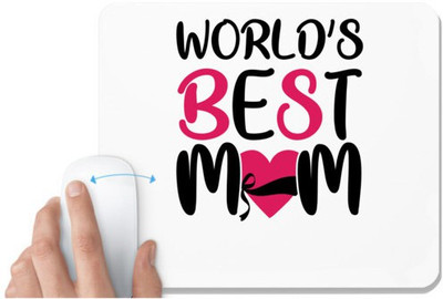 UDNAG White Mousepad 'Mom | WORLD'S BEST MOM' for Computer / PC / Laptop [230 x 200 x 5mm] Non Slip Base Mousepad(White)