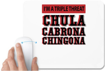UDNAG White Mousepad 'I'M A TRIPLE THREAT' for Computer / PC / Laptop [230 x 200 x 5mm] Mousepad(White)