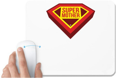 UDNAG White Mousepad 'Mummy | Super Mother' for Computer / PC / Laptop [230 x 200 x 5mm] Non Slip Base Mousepad(White)
