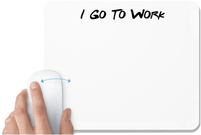 UDNAG White Mousepad 'Couple | I go to work' for Computer / PC / Laptop [230 x 200 x 5mm] Non Slip Base Mousepad(White)