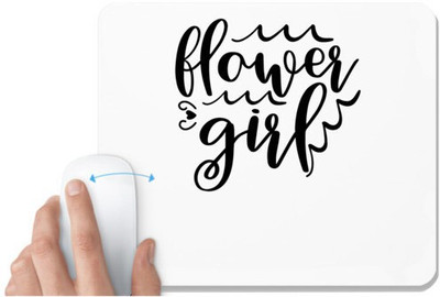 UDNAG White Mousepad 'Calligraphy | Flower girl' for Computer / PC / Laptop [230 x 200 x 5mm] Non Slip Base Mousepad(White)