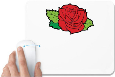 UDNAG White Mousepad 'Flower | Rose' for Computer / PC / Laptop [230 x 200 x 5mm] Non Slip Base Mousepad(White)
