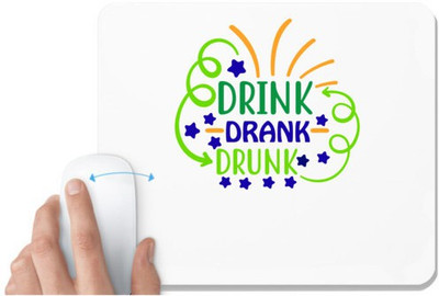 UDNAG White Mousepad 'Teacher | drink drank drunk' for Computer / PC / Laptop [230 x 200 x 5mm] Non Slip Base Mousepad(White)