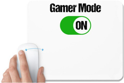 UDNAG White Mousepad 'Gamer | Game mode On' for Computer / PC / Laptop [230 x 200 x 5mm] Non Slip Base Mousepad(White)