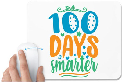 UDNAG White Mousepad 'Smarter | 100 days smarter' for Computer / PC / Laptop [230 x 200 x 5mm] Non Slip Base Mousepad(White)