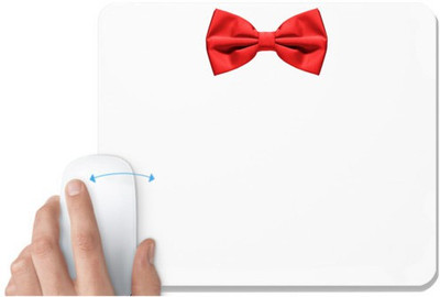 UDNAG White Mousepad 'Bow tie | Red bow tie' for Computer / PC / Laptop [230 x 200 x 5mm] Mousepad(White)