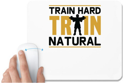 UDNAG White Mousepad 'Gym | Train hard' for Computer / PC / Laptop [230 x 200 x 5mm] Non Slip Base Mousepad(White)