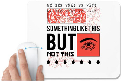 UDNAG White Mousepad 'Tiger eyes and human eye' for Computer / PC / Laptop [230 x 200 x 5mm] Non Slip Base Mousepad(White)