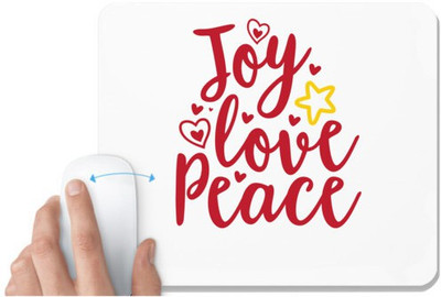 UDNAG White Mousepad 'Christmas Santa | joy love peace' for Computer / PC / Laptop [230 x 200 x 5mm] Non Slip Base Mousepad(White)
