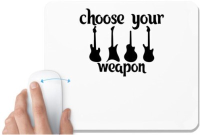 UDNAG White Mousepad 'Guitar | choose your weapon' for Computer / PC / Laptop [230 x 200 x 5mm] Mousepad(White)