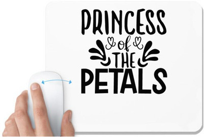 UDNAG White Mousepad 'Princess | Princess of the Petal' for Computer / PC / Laptop [230 x 200 x 5mm] Non Slip Base Mousepad(White)