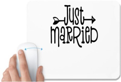 UDNAG White Mousepad 'Wedding Couple | Just Married' for Computer / PC / Laptop [230 x 200 x 5mm] Mousepad(White)