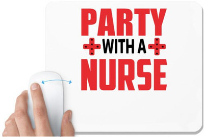 UDNAG White Mousepad 'Nurse | Party With Nurse' for Computer / PC / Laptop [230 x 200 x 5mm] Mousepad(White)