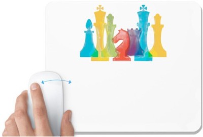 UDNAG White Mousepad 'Chess Game | Chess Pieces' for Computer / PC / Laptop [230 x 200 x 5mm] Mousepad(White)