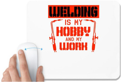 UDNAG White Mousepad 'Welder | WELDING Is my' for Computer / PC / Laptop [230 x 200 x 5mm] Mousepad(White)