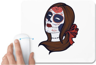 UDNAG White Mousepad 'Illustration | Female Zombie' for Computer / PC / Laptop [230 x 200 x 5mm] Mousepad(White)