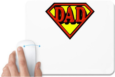 UDNAG White Mousepad 'Dad' for Computer / PC / Laptop [230 x 200 x 5mm] Non Slip Base Mousepad(White)