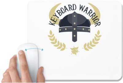 UDNAG White Mousepad 'Warrior | Keyboard Warrior' for Computer / PC / Laptop [230 x 200 x 5mm] Mousepad(White)