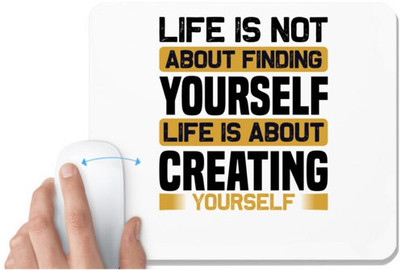 UDNAG White Mousepad 'Life | Life is not' for Computer / PC / Laptop [230 x 200 x 5mm] Non Slip Base Mousepad(White)
