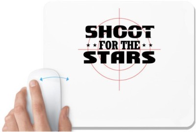 UDNAG White Mousepad 'Star | Shoot For The Stars' for Computer / PC / Laptop [230 x 200 x 5mm] Mousepad(White)