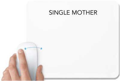 UDNAG White Mousepad 'Mother | Single Mother' for Computer / PC / Laptop [230 x 200 x 5mm] Non Slip Base Mousepad(White)
