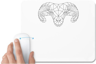 UDNAG White Mousepad 'Geometry | Sheep Head Geometry' for Computer / PC / Laptop [230 x 200 x 5mm] Mousepad(White)