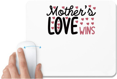UDNAG White Mousepad 'Mother | MOTHER'S LOVE WINS' for Computer / PC / Laptop [230 x 200 x 5mm] Non Slip Base Mousepad(White)
