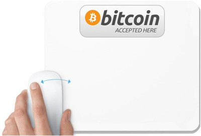 UDNAG White Mousepad 'Crycryptocurrency | Bitcoin accepted here' for Computer / PC / Laptop [230 x 200 x 5mm] Mousepad(White)