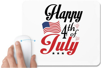 UDNAG White Mousepad 'Independance Day | 4th july' for Computer / PC / Laptop [230 x 200 x 5mm] Mousepad(White)