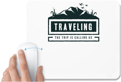 UDNAG White Mousepad 'Mountain travelling' for Computer / PC / Laptop [230 x 200 x 5mm] Non Slip Base Mousepad(White)