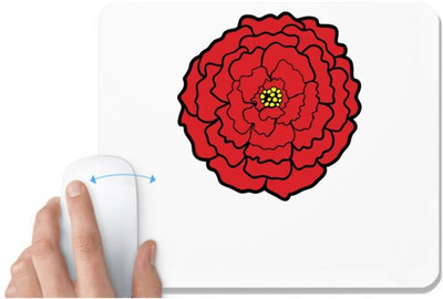 UDNAG White Mousepad 'Flower | Red Flower' for Computer / PC / Laptop [230 x 200 x 5mm] Mousepad(White)