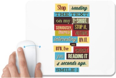 UDNAG White Mousepad 'meme Smile' for Computer / PC / Laptop [230 x 200 x 5mm] Mousepad(White)