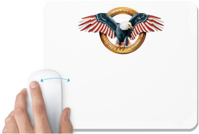 UDNAG White Mousepad 'Flag | One Nation under Eagle' for Computer / PC / Laptop [230 x 200 x 5mm] Mousepad(White)