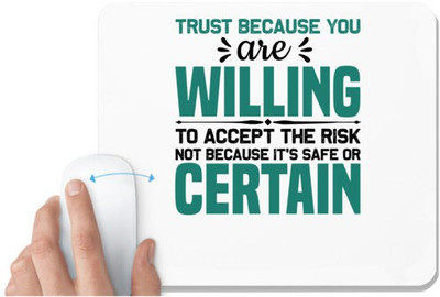 UDNAG White Mousepad 'Trust' for Computer / PC / Laptop [230 x 200 x 5mm] Non Slip Base Mousepad(White)