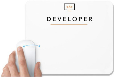 UDNAG White Mousepad 'Coder | Developer' for Computer / PC / Laptop [230 x 200 x 5mm] Non Slip Base Mousepad(White)